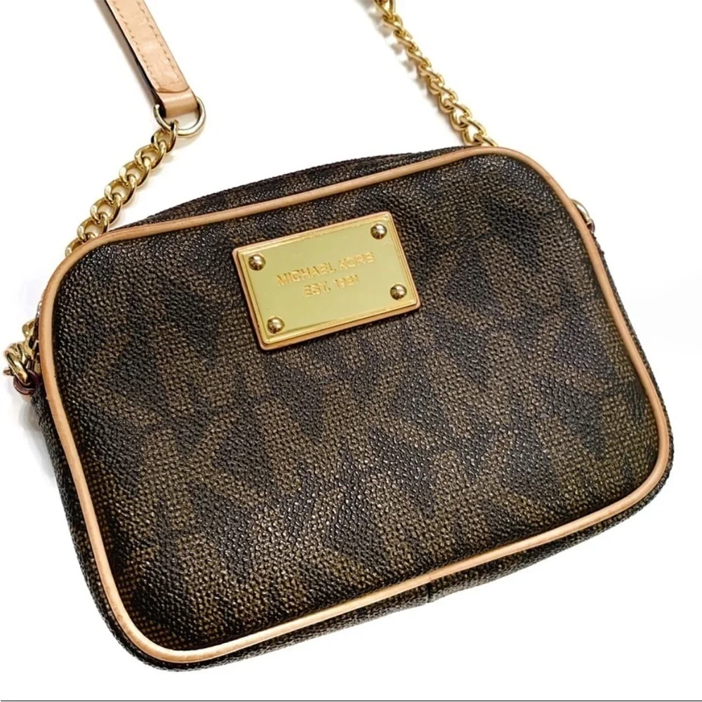 Micheal Kors‎ Small Brown Jet Set Crossbody